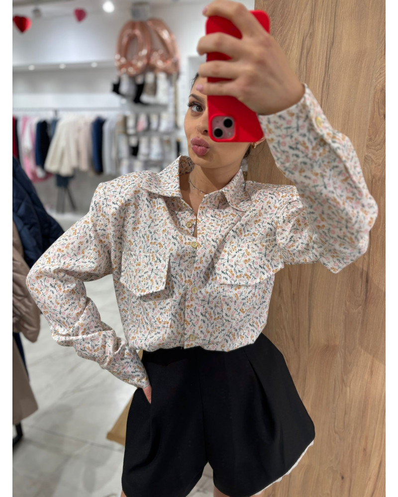 Koszula kwiecista La Milla śmietanowa