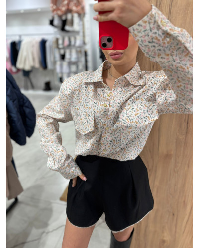 Koszula kwiecista La Milla śmietanowa