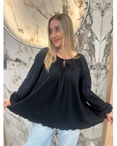 Bluzka długa boho By o la la...! czarna