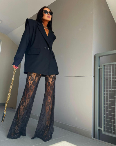 Spodnie koronkowe Nela La Milla czarne