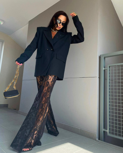 Spodnie koronkowe Nela La Milla czarne