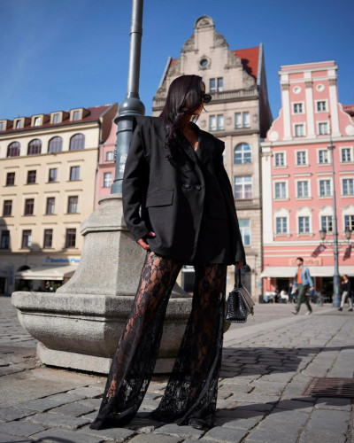 Spodnie koronkowe Nela La Milla czarne