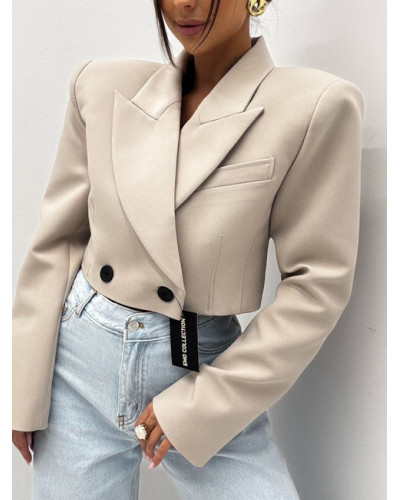 Marynarka krótka z poduszkami EMO beżowa