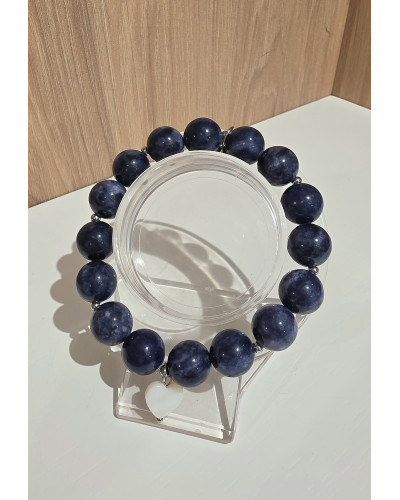 Bransoletka Hera By o la la...! granatowa z perłowym serduszkiem