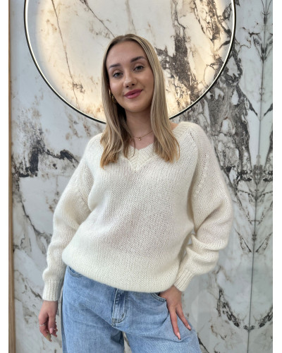 Sweter moherowy By o la la...! śmietankowy