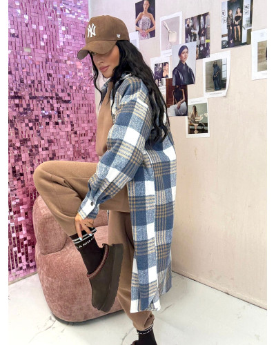 Koszula flanelowa długa La Milla niebieska