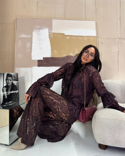 Golf dzwoneczek koronkowy La Milla czekoladowy