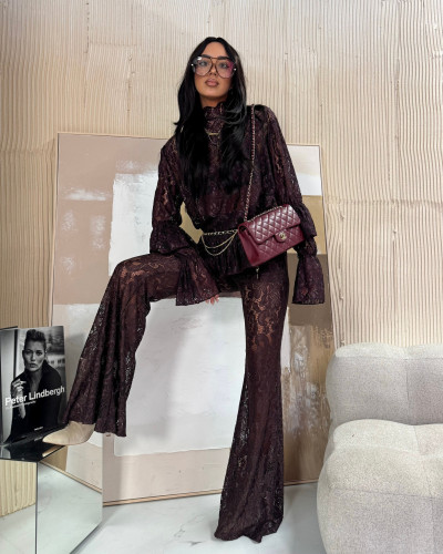 Golf dzwoneczek koronkowy La Milla czekoladowy