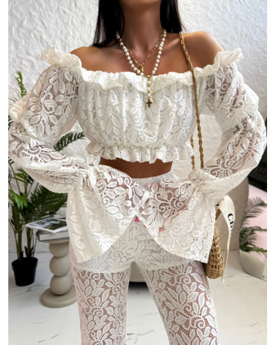 Hiszpanka koronkowa La Milla biała