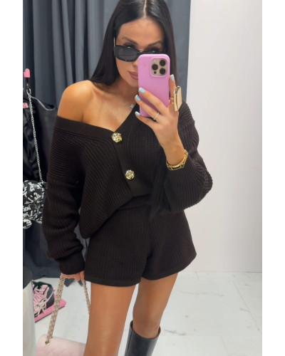 Komplet sweterkowy La Milla czekoladowy