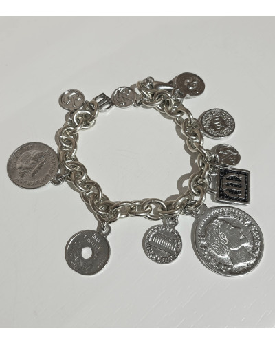 Bransoleta z dużymi monetami By o la la...! srebrna