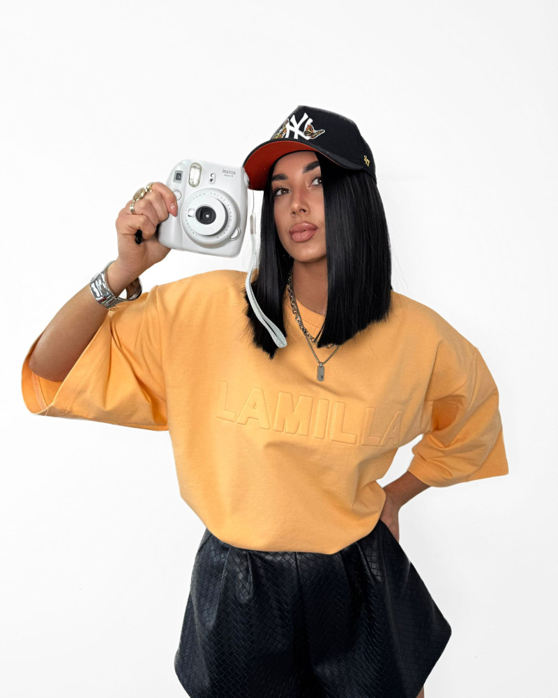 T-shirt oversize La Milla pomarańczowy