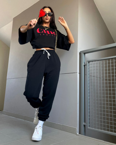 Spodnie dresowe pumpy La Milla czarne