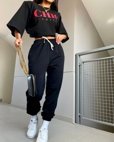 Spodnie dresowe pumpy La Milla czarne