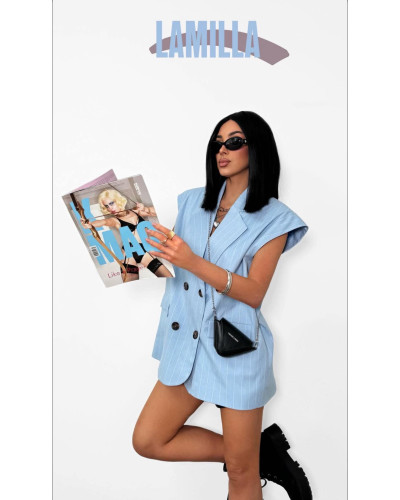 Kamizelka materiałowa w paski La Milla błękitna