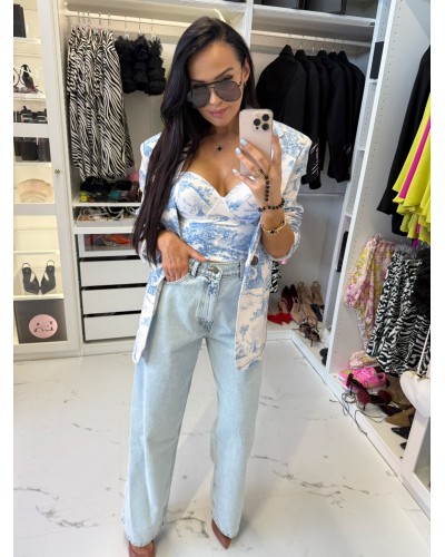 Marynarka w stylu DIOR La Milla błękitna
