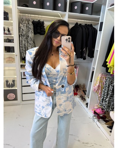 Marynarka w stylu DIOR La Milla błękitna