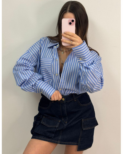 Spódniczka jeansowa La Milla ciemny jeans