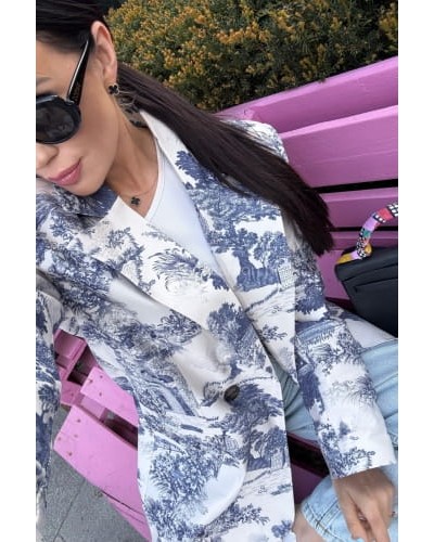 Marynarka w stylu DIOR La Milla granatowa