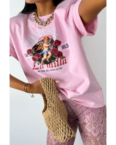 T-shirt Angel La Milla różowy