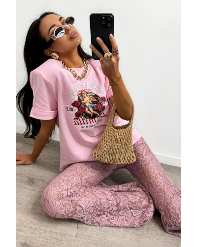 T-shirt Angel La Milla różowy