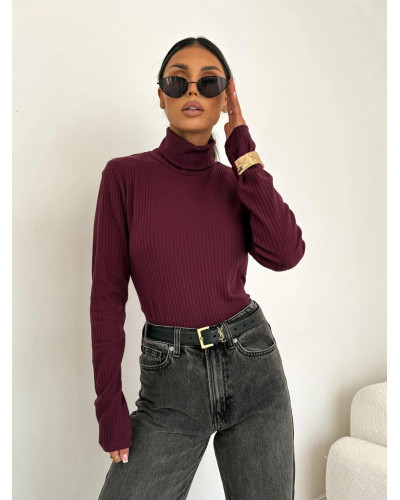 Golf prążkowany MIA burgundowy