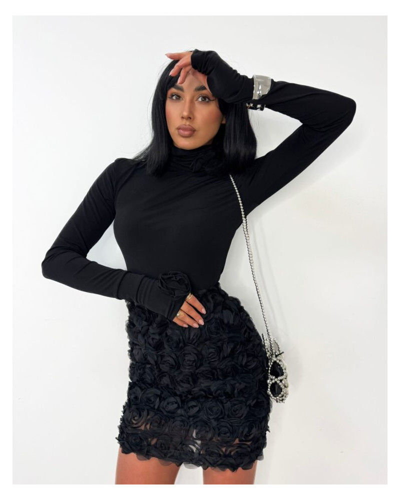 Golf z różami La Milla czarny