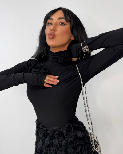 Golf z różami La Milla czarny