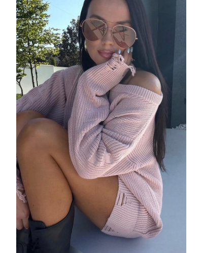 Sweter tunika La Milla pudrowy róż