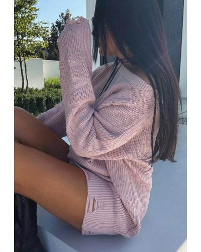 Sweter tunika La Milla pudrowy róż