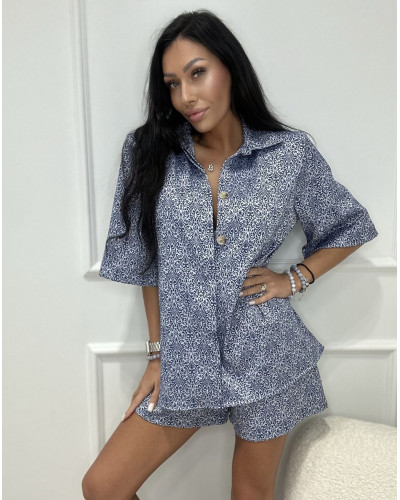 Komplet koszula ze spodenkami La Milla niebieski