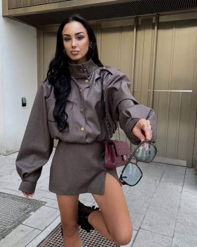 Spódnico-spodenki gładkie La Milla brązowe