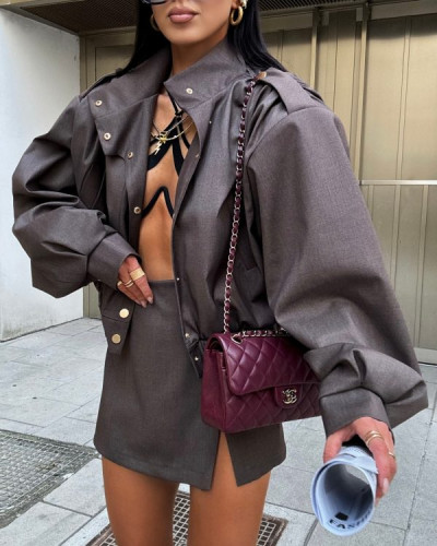 Spódnico-spodenki gładkie La Milla brązowe