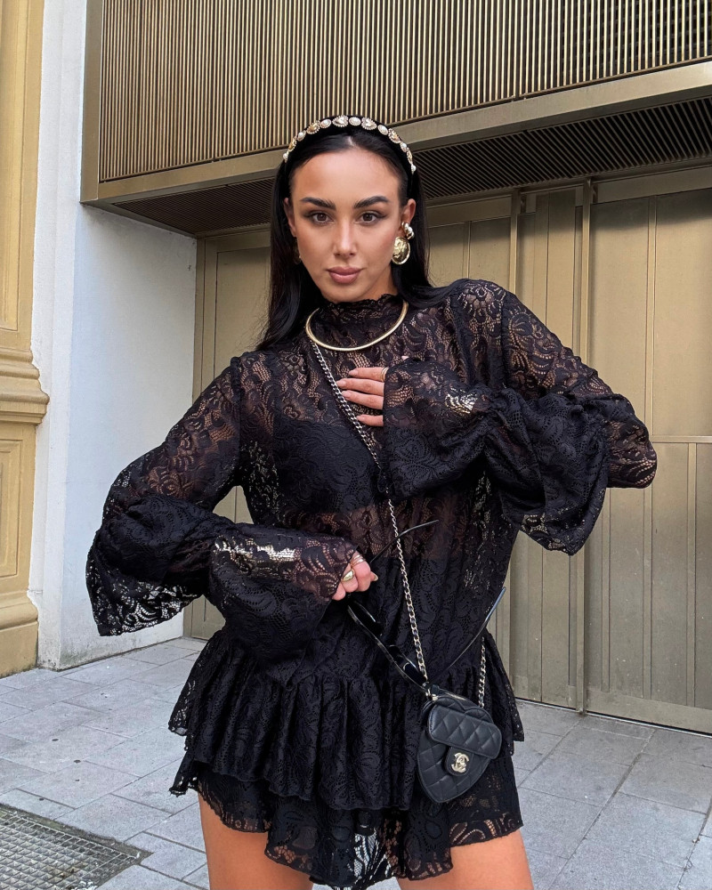 Spódnico-spodenki koronkowe falbany La Milla czarne