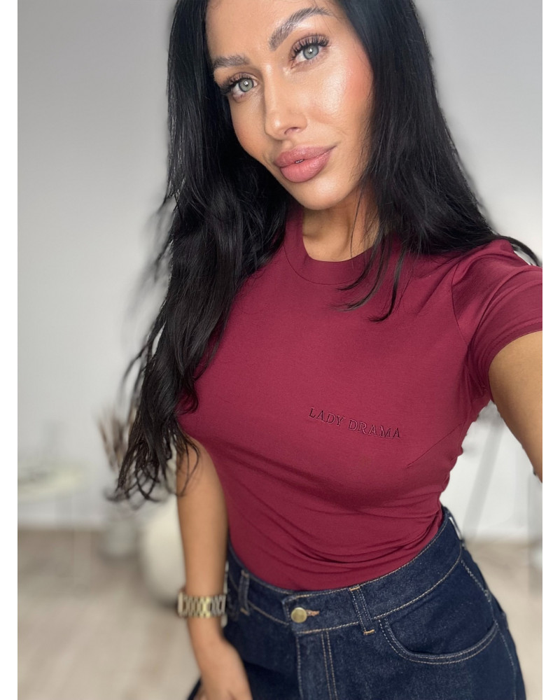 T-shirt Lady Drama bordowy