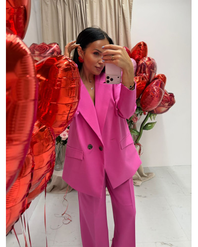 Spodnie materiałowe z szeroką nogawką La Milla fuksja