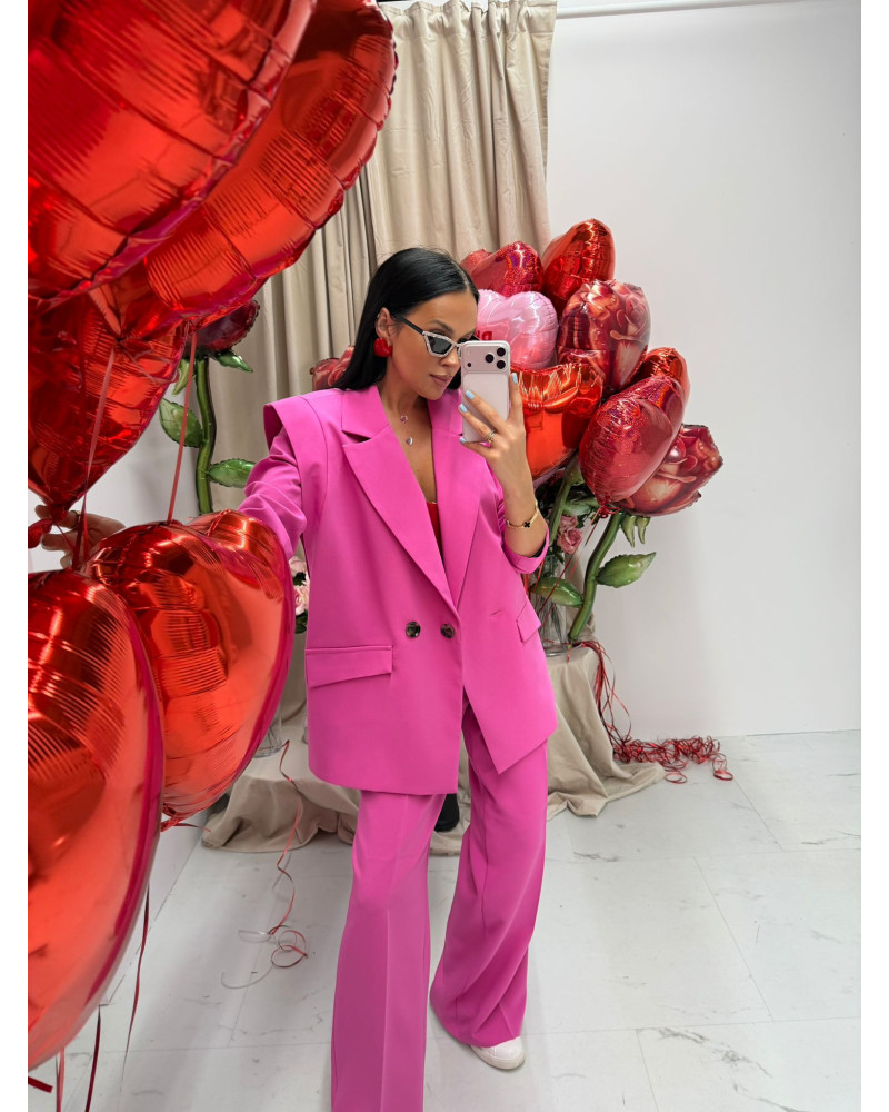 Spodnie materiałowe z szeroką nogawką La Milla fuksja