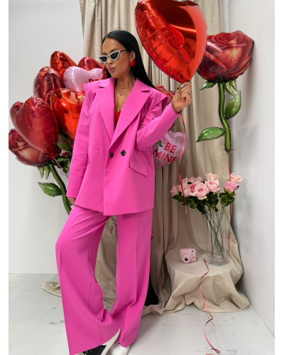 Spodnie materiałowe z szeroką nogawką La Milla fuksja