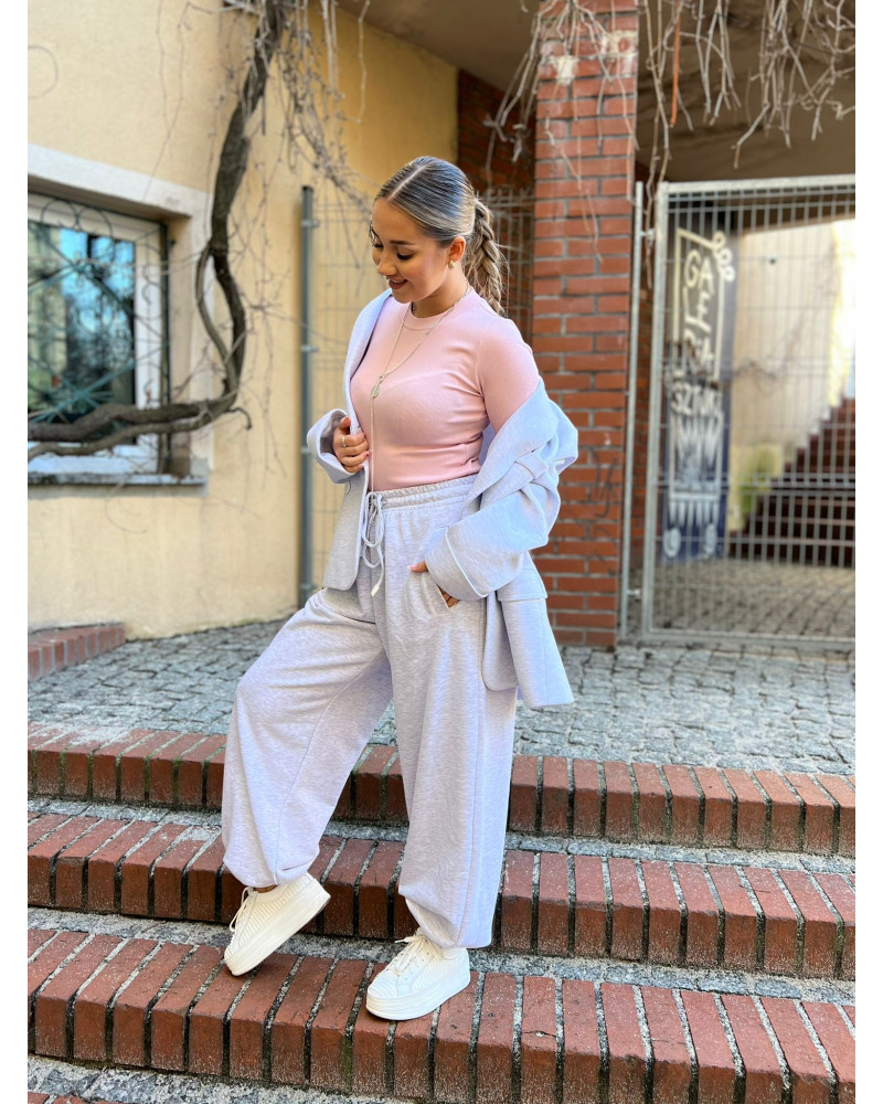 Spodnie dresowe Fashion By o la la...! szary melanż