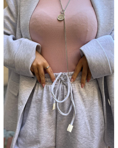 Spodnie dresowe Fashion By o la la...! szary melanż