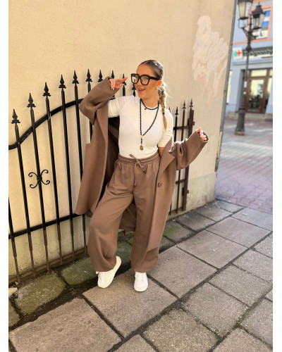 Spodnie dresowe Fashion By o la la...! kakaowe