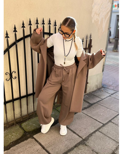 Spodnie dresowe Fashion By o la la...! kakaowe