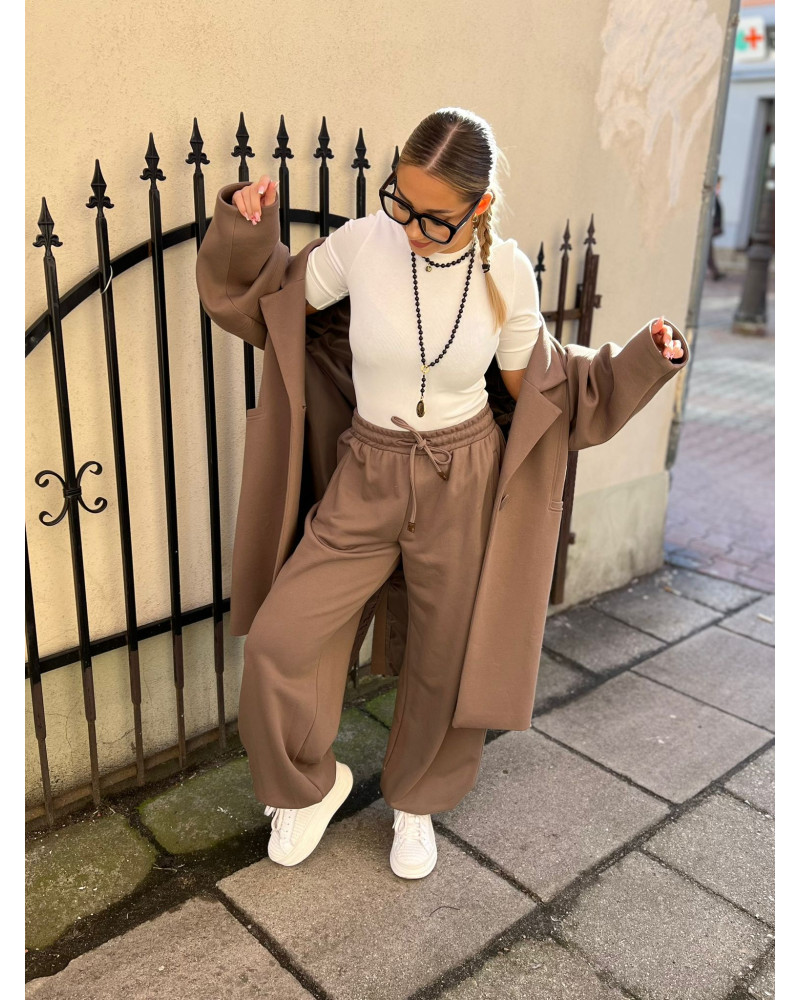 Spodnie dresowe Fashion By o la la...! kakaowe