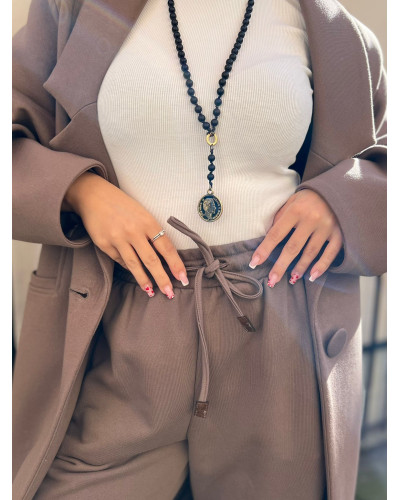 Spodnie dresowe Fashion By o la la...! kakaowe