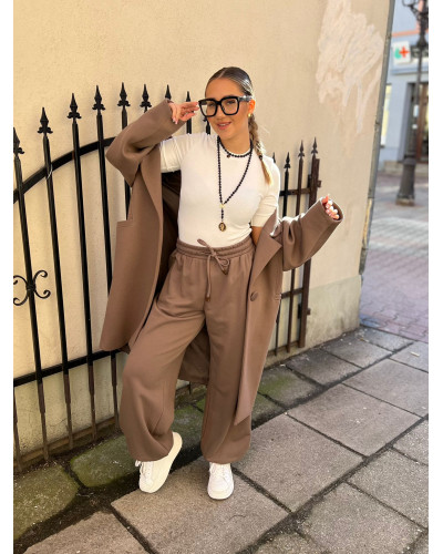 Spodnie dresowe Fashion By o la la...! kakaowe