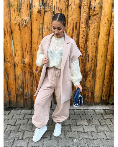 Spodnie dresowe Fashion By o la la...! nude