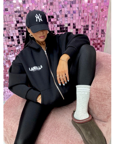 Bluza oversize na zamek La Milla czarna