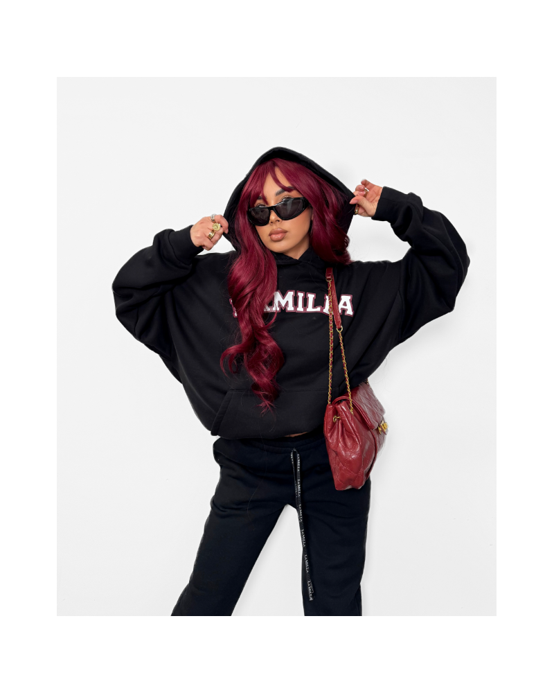 Bluza z kapturem z napisem La Milla czarna