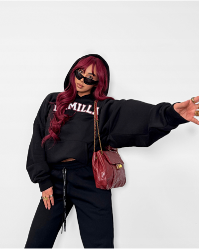 Bluza z kapturem z napisem La Milla czarna