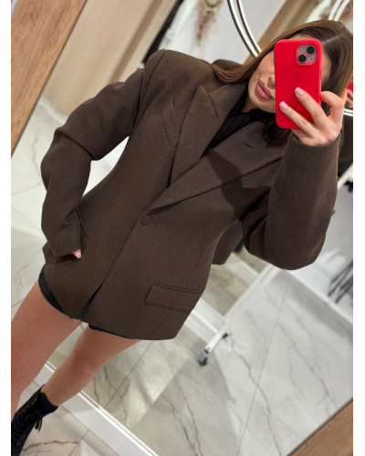 Marynarka jodełka La Milla czekoladowa